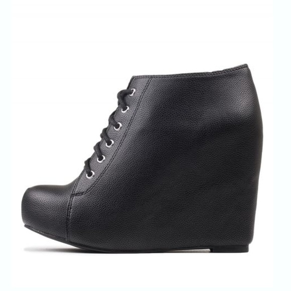 Jeffrey Campbell 99 Tie Black Wedge Boots 10M - Picture 7 of 7